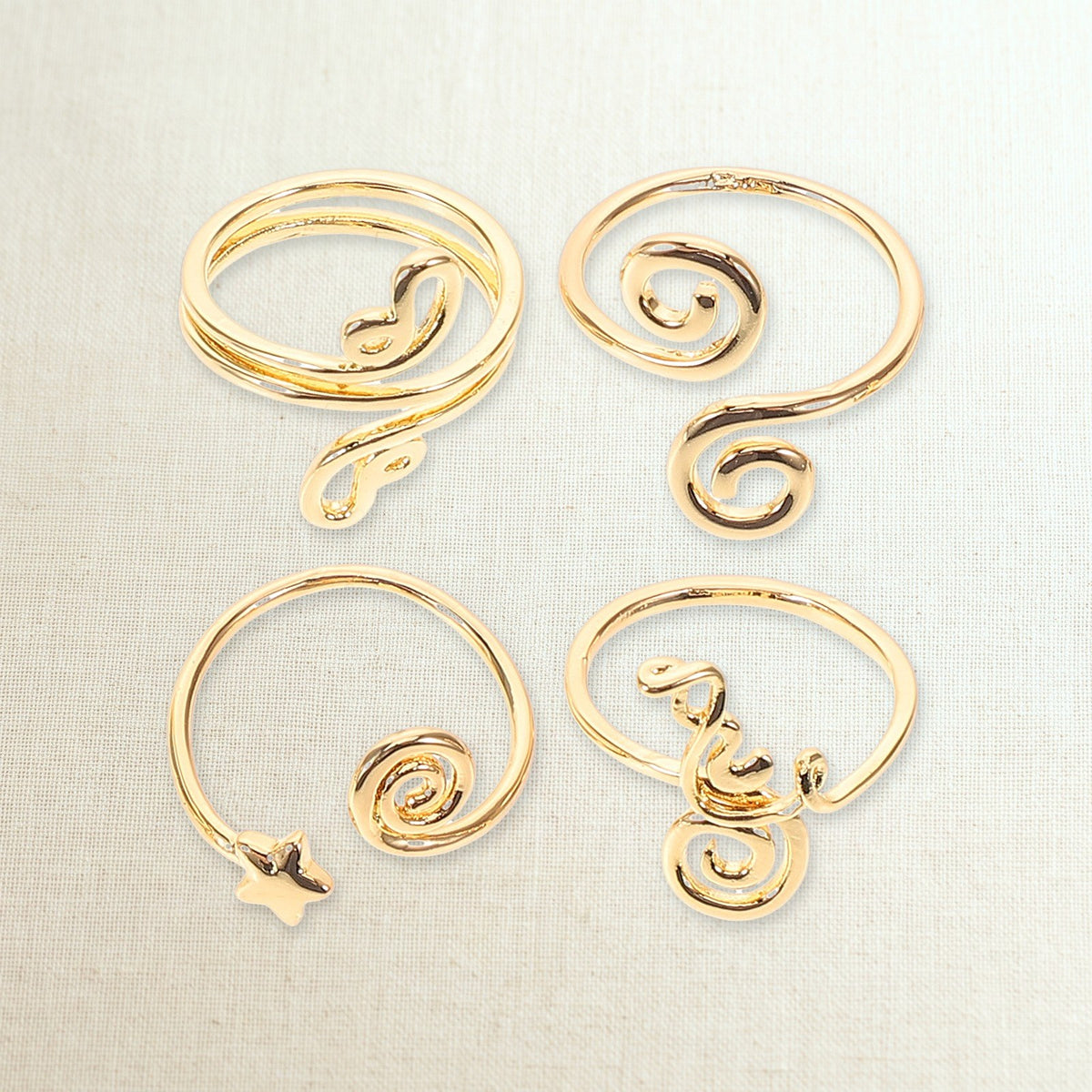 Set di 4 anelli per piedi a spirale, foto prodotto