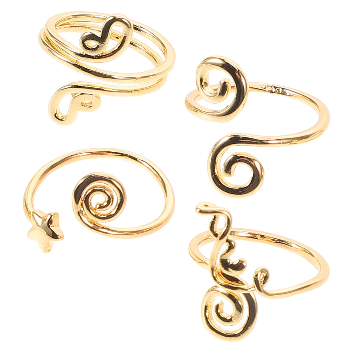 Set di 4 anelli per piedi a spirale, dettaglio